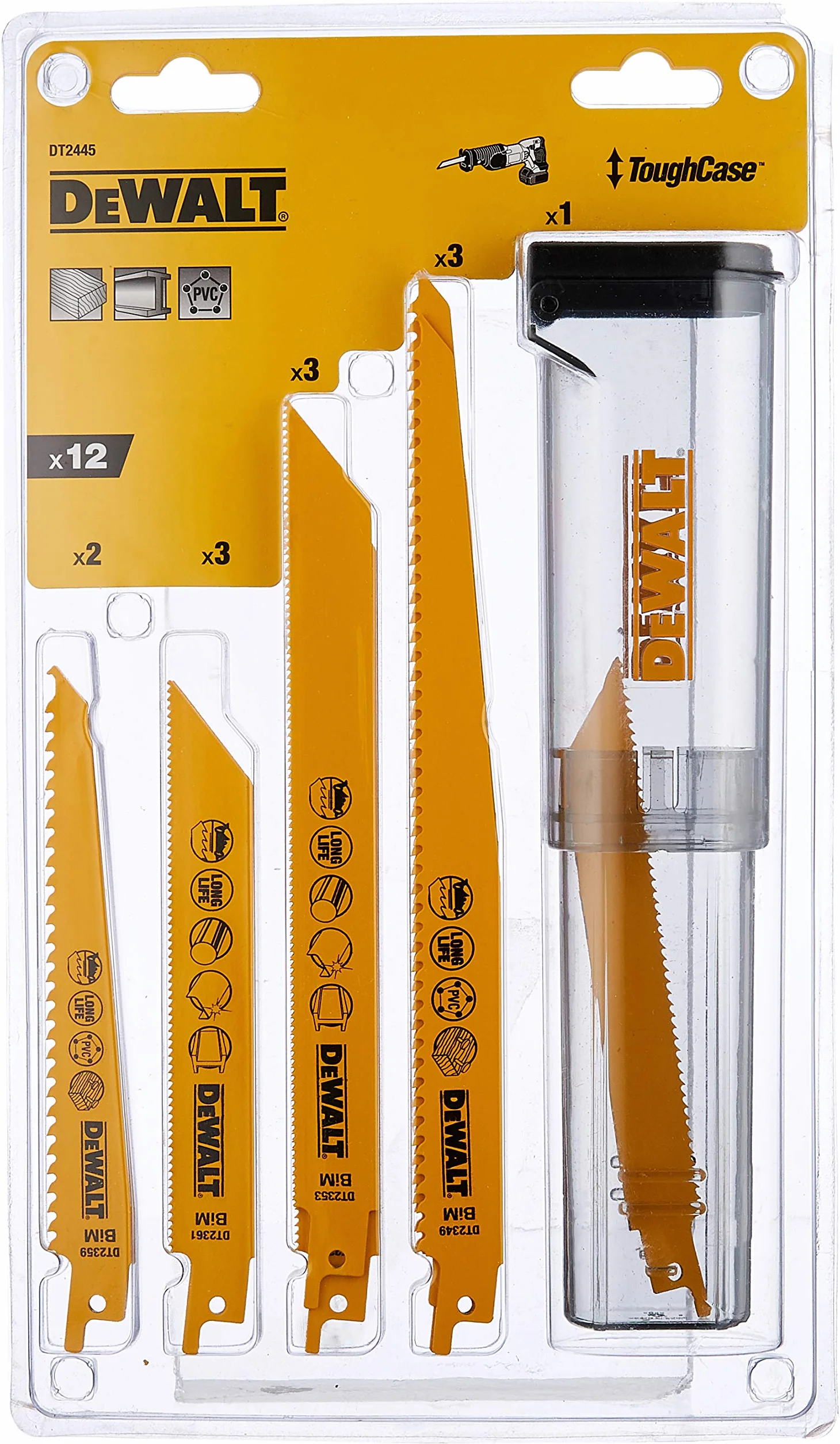 Brzeszczoty do Piły Szablastej DT2445 DeWalt (12 szt.)