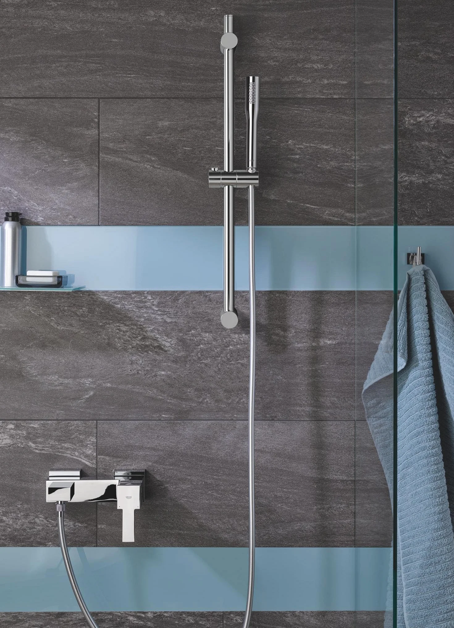 GROHE Vitalio Get – słuchawka prysznicowa, 1 rodzaj strumienia (doskonały obraz strumienia, nadaje się do podgrzewaczy wody, słuchawka prysznicowa z podwójnymi ściankami, system zapobiegający