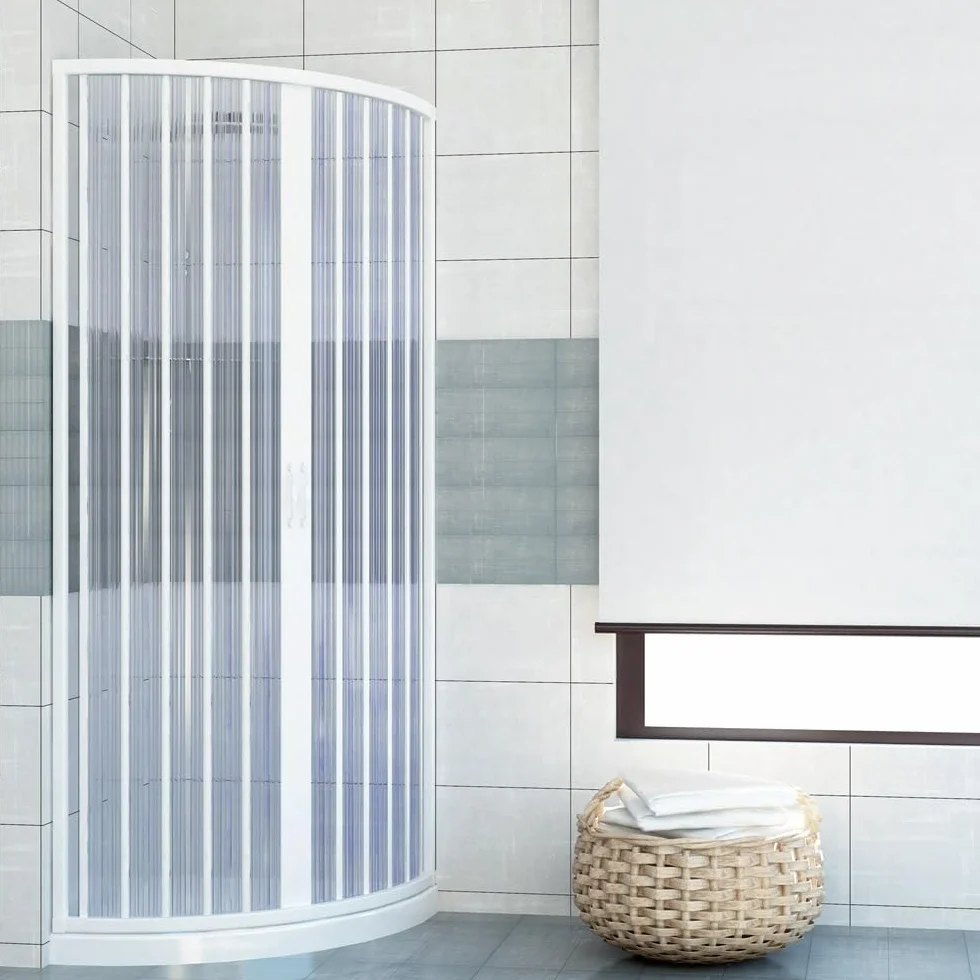ROLLPLAST PINTO PVC kabina prysznicowa ćwierć koła 90 x 90 z centralnym otworem Mod. Scorpione