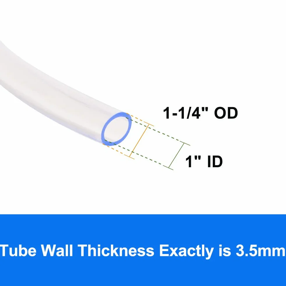 QuQuyi Elastyczne rurki winylowe z PCW, lekka rura z tworzywa sztucznego, 3,5 cm ID x 1-1/4 cala OD niskociśnieniowy przezroczysty wąż winylowy bez BPA, 40 cm