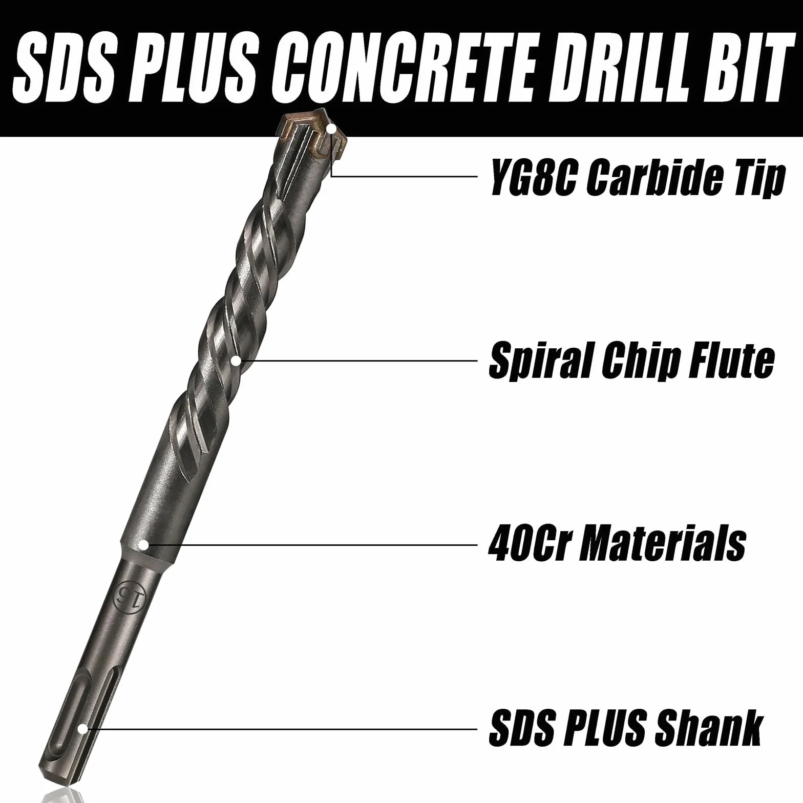 1Pc Concrete SDS Plus 5-16mm Bit Cross Cutter Head Double Auger Hammer 160mm Wall Brick Block Electric Hammer Masonry Bit(160mmX13pcs)