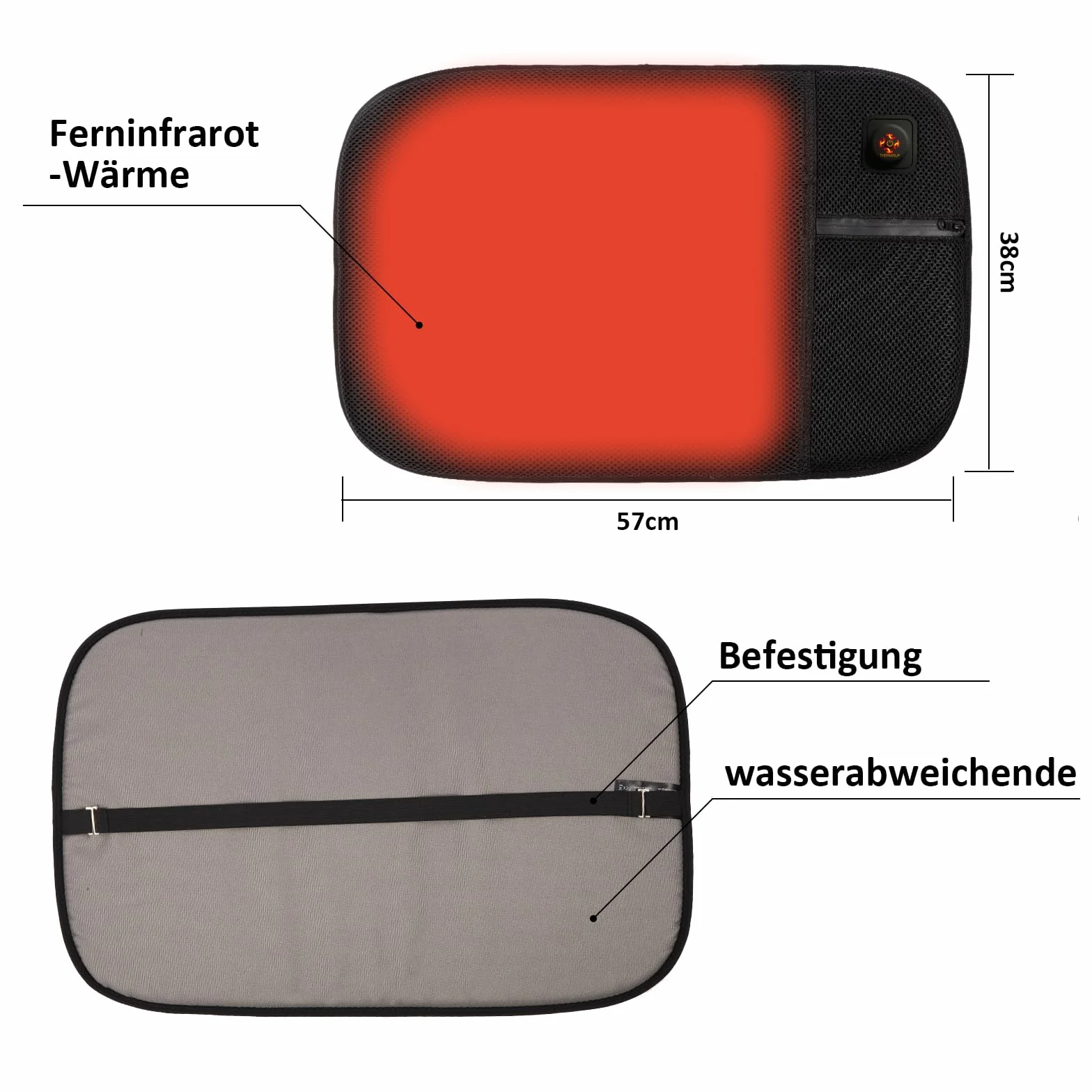 Mobilna podgrzewana poduszka do siedzenia USB, 3-stopniowa regulacja temperatury