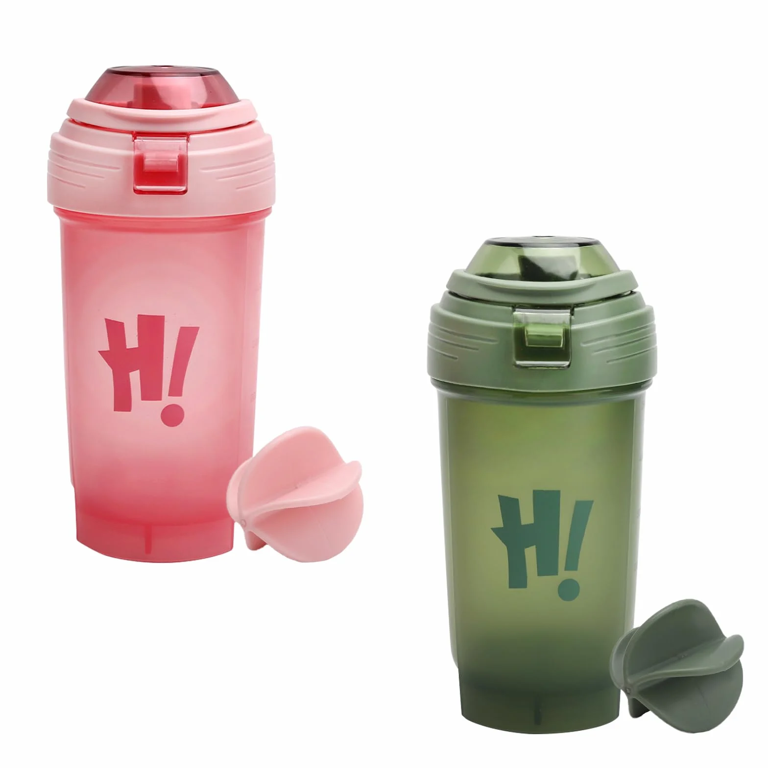 APOMOONS Shaker proteinowy, 2 sztuki, shaker proteinowy ze skalą pomiarową, nie zawiera BPA, szczelny, trwały, bezzapachowy, shaker do fitnessu, uprawiania sportu