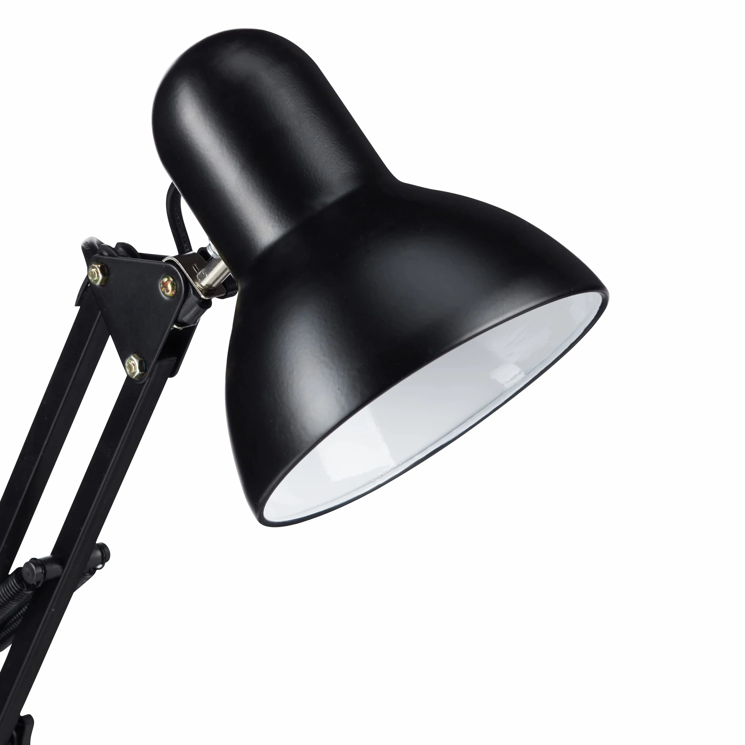 Relaxdays Lampa biurkowa w stylu retro, ramię przegubowe, wychylna, lampka do czytania, metal, E27, wys. x szer. x gł.: 50 x 27 x 15 cm, czarna