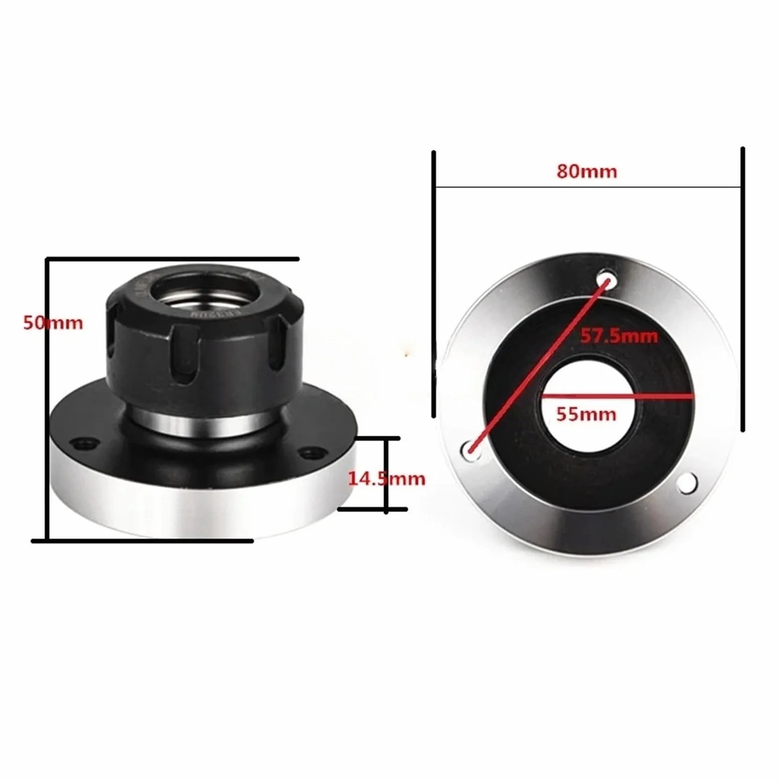 Minikołnierzowy czteroosiowy wkład z tulejką zaciskową - ER16 ER20 ER25 ER32 ER40-45 mm 80 mm 100 mm(Er25-80mm)