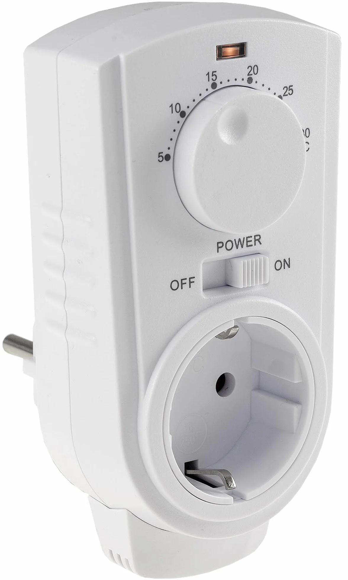 Termostat z gniazdkiem elektrycznym, analogowy, z pokr?t?em, gniazdko z czujnikiem temperatury, 3500 W, regulator temperatury do urz?dze? grzewczych i ch?odniczych, termowentylator, ogrzewanie na podczerwie?