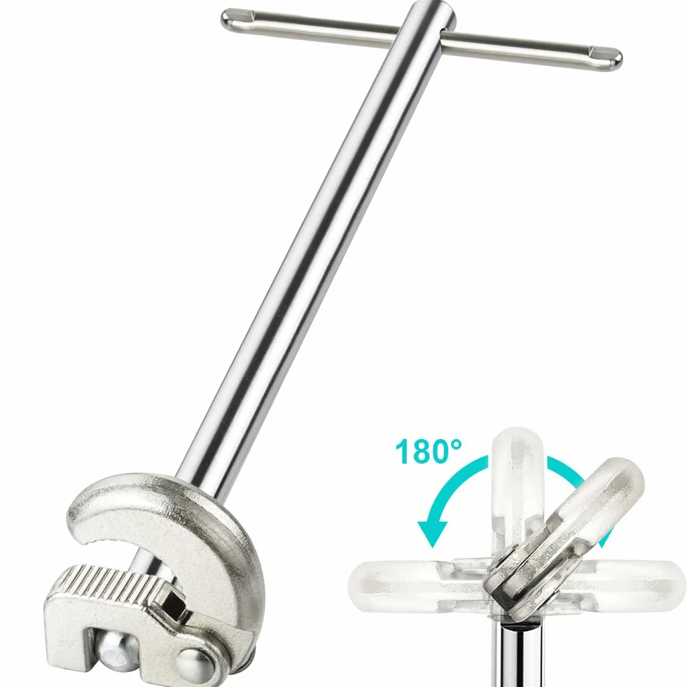 flintronic Klucz umywalkowy, 28 cm klucze do zlewu, regulowany klucz do nakrętek kranowych, pojemność od 3/8 cala do 1-1/10.2 cm (10-32 mm) do nakrętek sześciokątnych kranowych pod zlewem (srebrny)