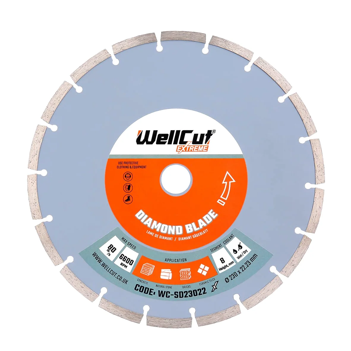 WELLCUT WC-SD23022 diamentowe ostrze ekstremalne 230 mm x 22,23 mm otwór