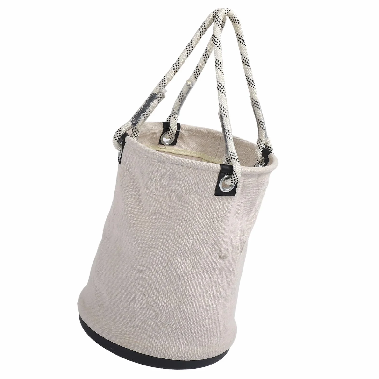 LICAEVEY Wiadro Płócienne 40x30 Cm, Obciążenie 30 Kg, Wytrzymały Organizer na Narzędzia z Plastikowym Dnem, Składany Schowek na budowę (WHITE)