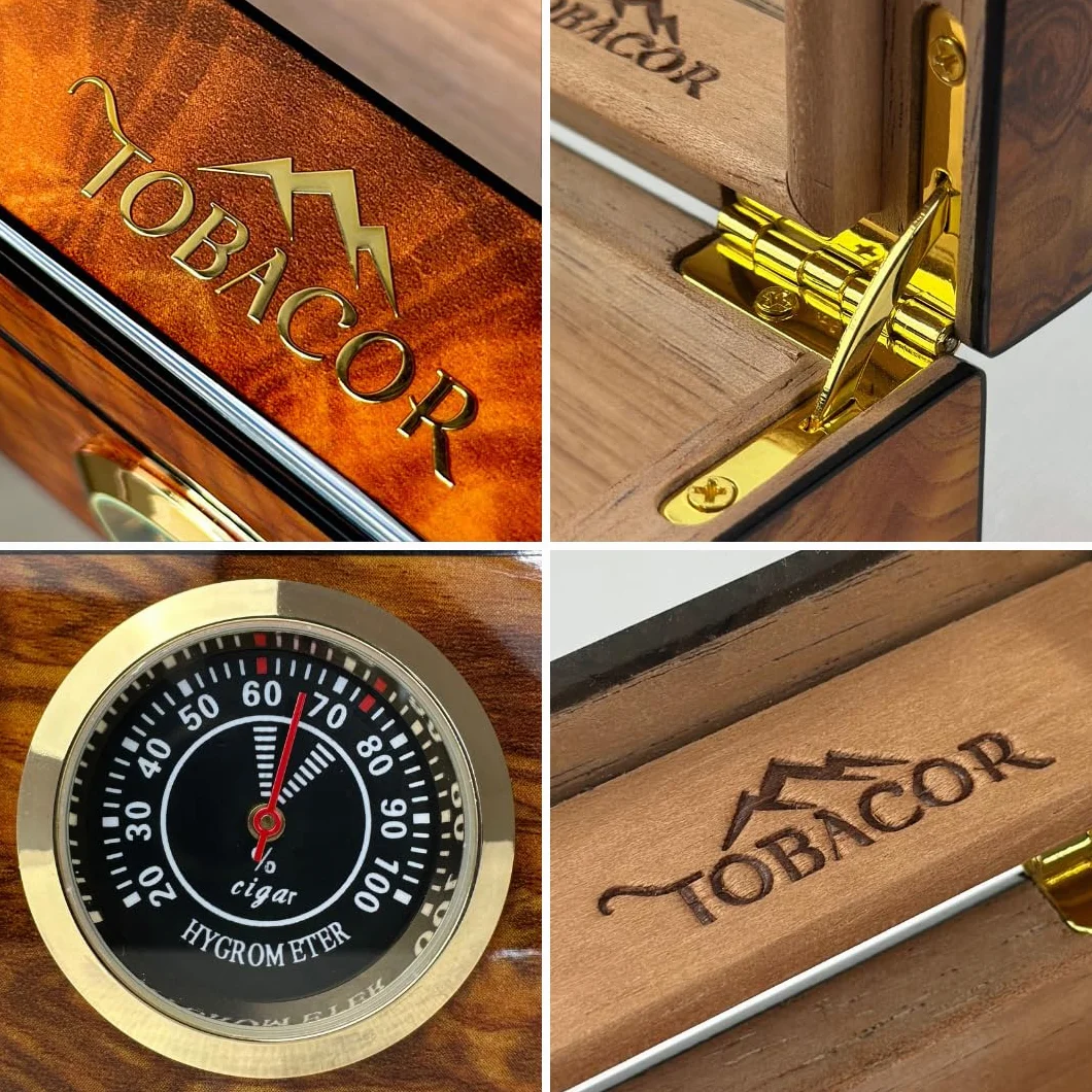 Humidor Classic - Luksusowy humidor na cygara - z akcesoriami i pudełkiem prezentowym