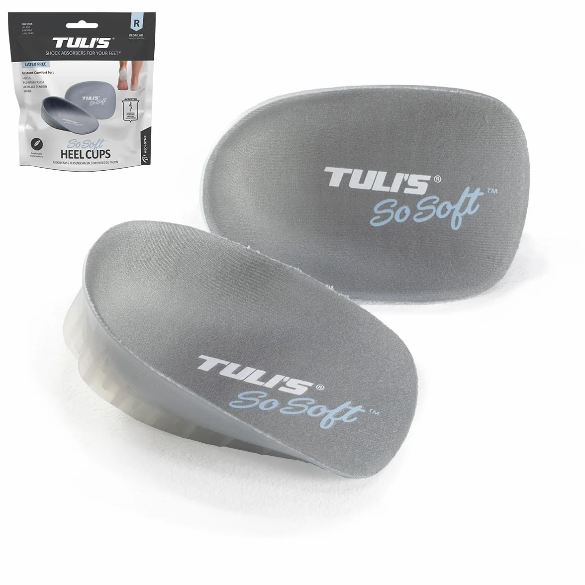 Tuli's So Soft Heavy Duty Żelowe obcasy Ulga zapalenie powięzi podeszwy choroba Sever ból pięty 1 para rozmiar Średni