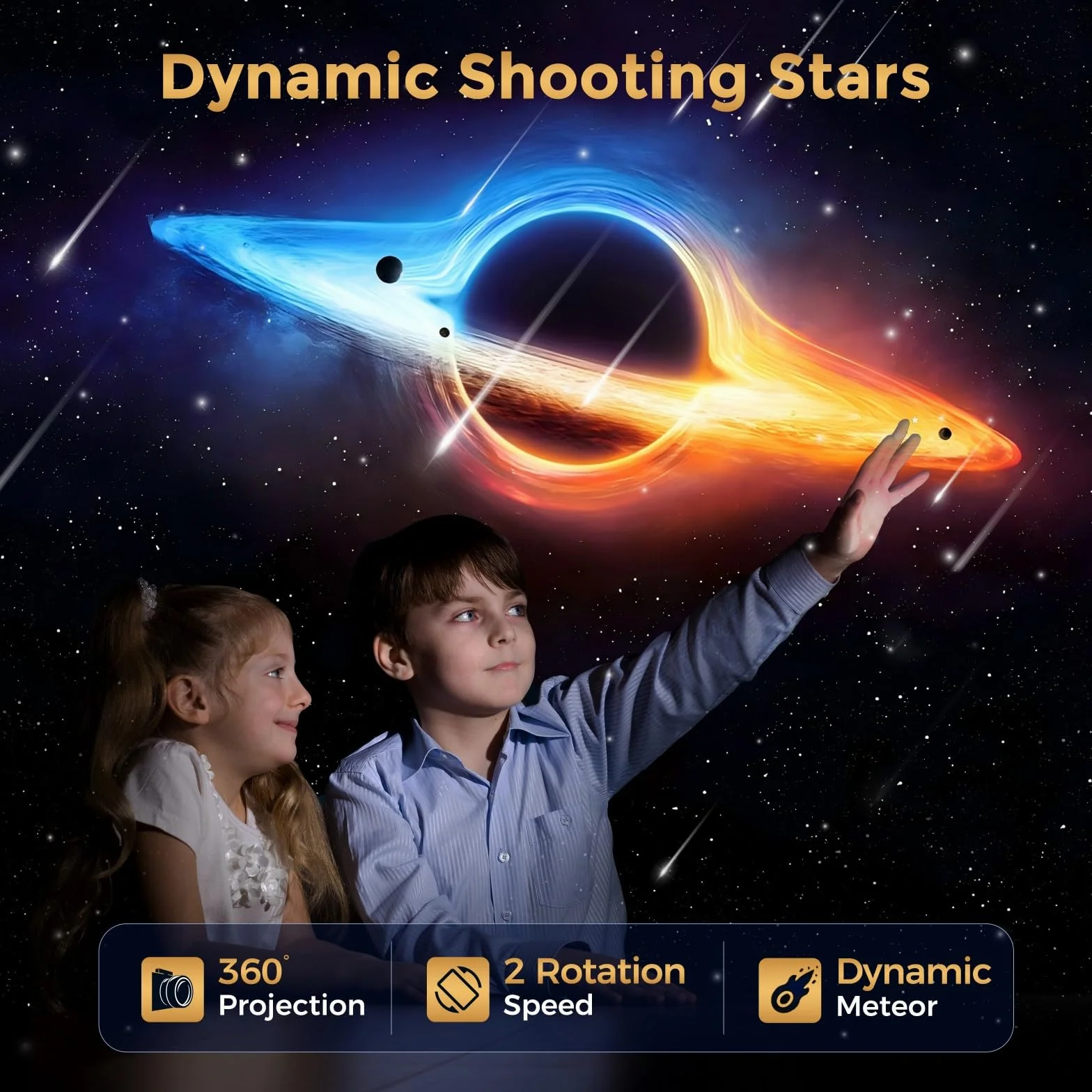 MERTTURM Projektor galaktyki, projektor planetarium lampa nocna gwiazdowa na sufit, meteorami i automatycznym timerem dla sypialni dzieci, prezent na urodziny i Boże Narodzenie (Biały)