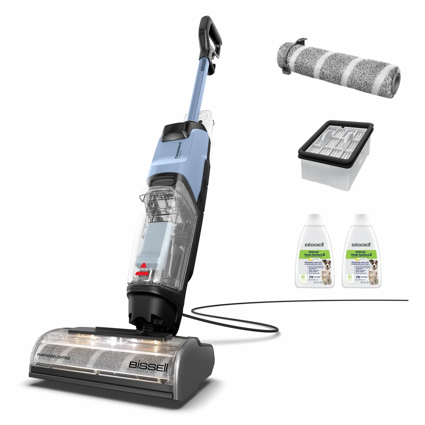 BISSELL CrossWave EdgeFind, odkurzacz do pracy na mokro i sucho, skuteczne czyszczenie po zwierzętach, odkurzacz do pracy na mokro z technologią ZeroGap, odkurzacz myjący, do wielu powierzchni, 4159N