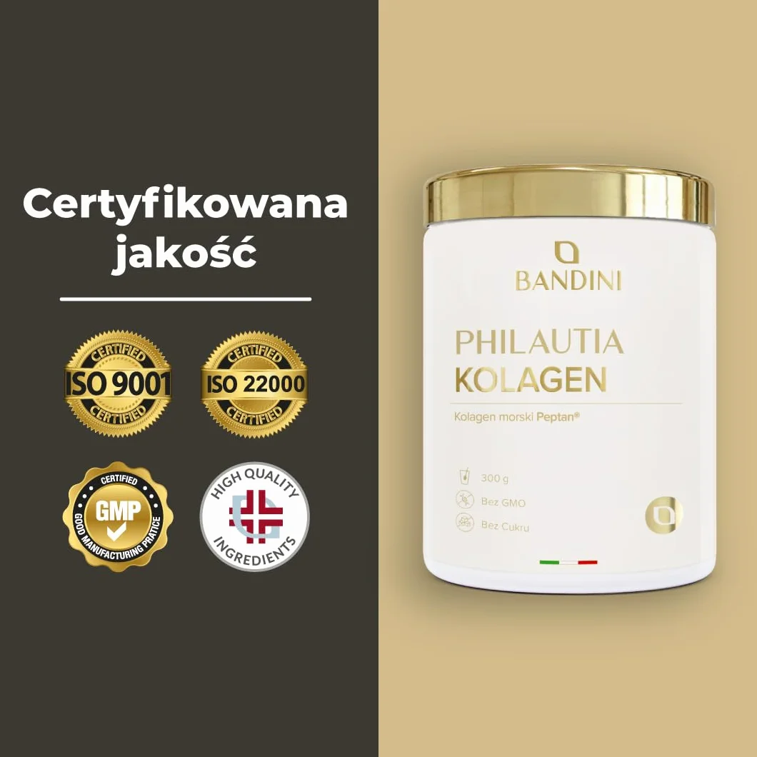 Bandini Kolagen morski w proszku 12.000mg - Czysty hydrolizat kolagenu typu I - Suplement dla skóry, włosów, paznokci - 300g