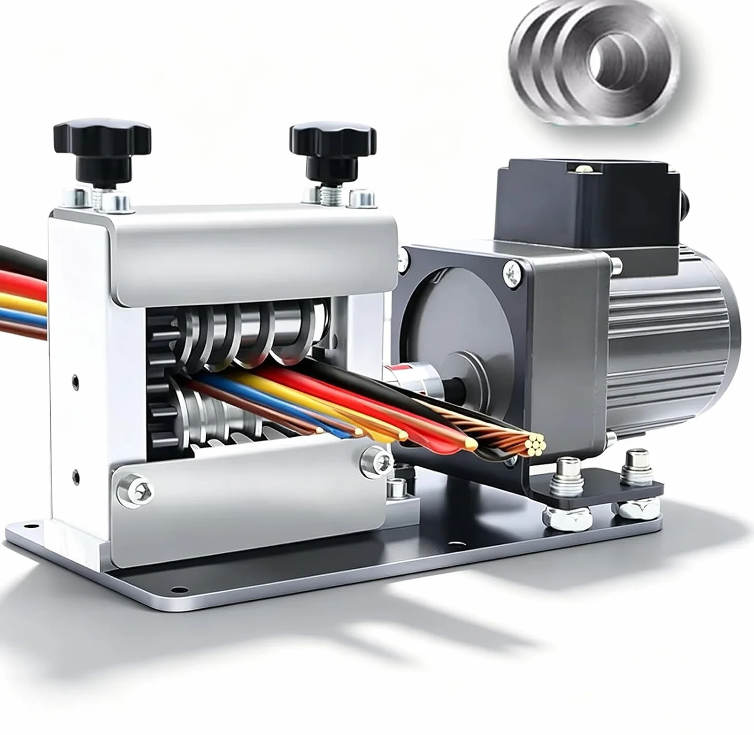 Elektryczna maszyna do ściągania izolacji z przewodów o mocy 25 W, automatyczne narzędzie do zdejmowania izolacji z kabli 1-16 mm², 6 okrągłych kanałów, 3 ostrza, regulowana