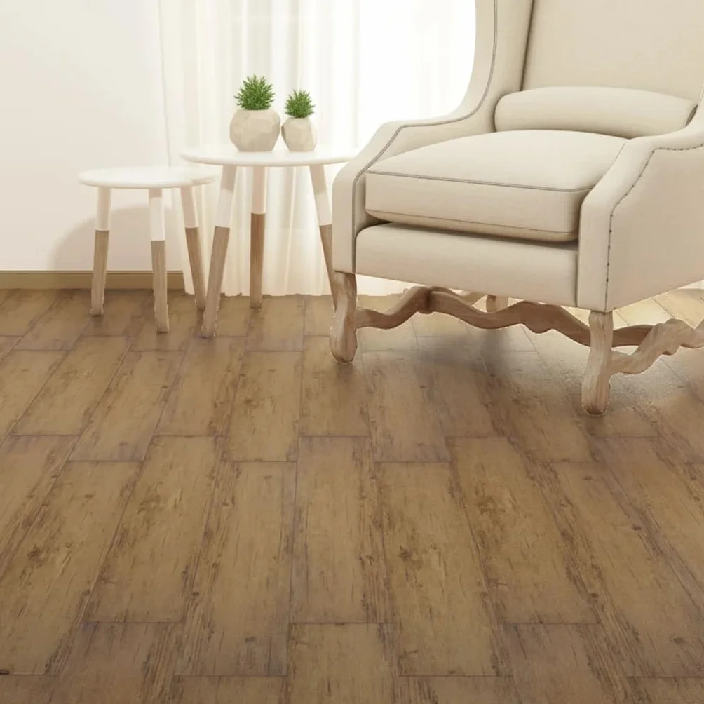 vidaXL Samoprzylepne panele podłogowe z PVC, 5,21 m², 2 mm, orzech