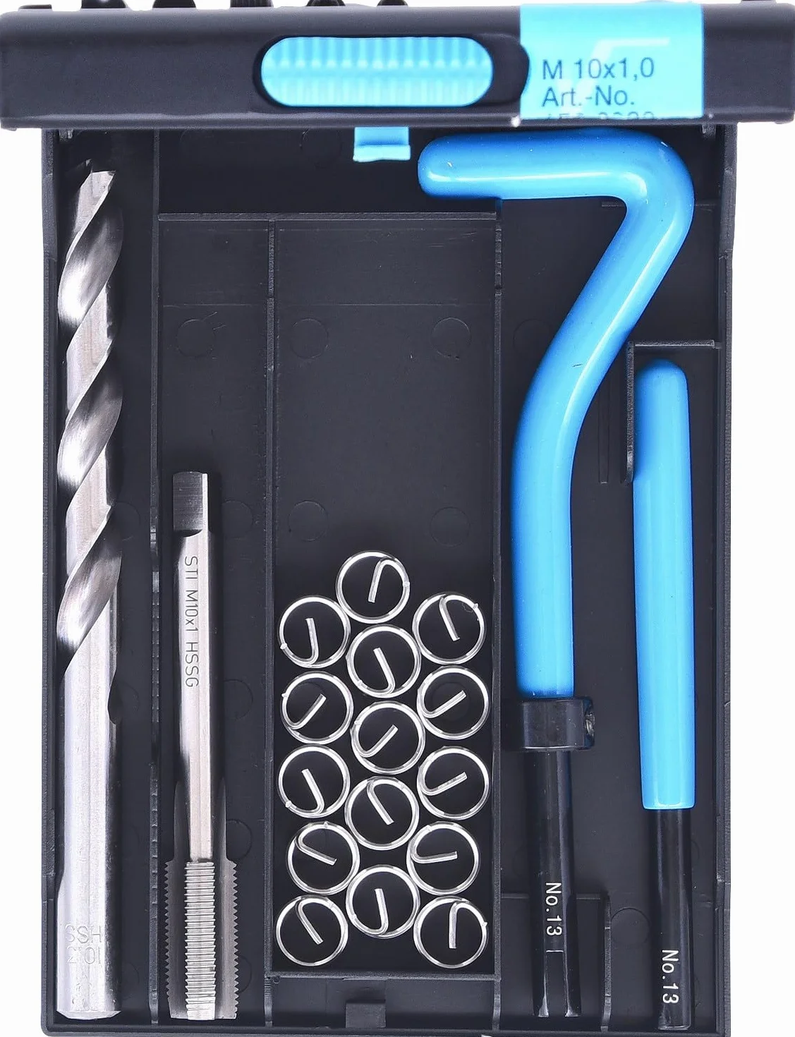 KS Tools 150.6060 Zest do naprawy gwintów ze stali nierdzM10 x 1,0 x 14,0 mm, 19-szt