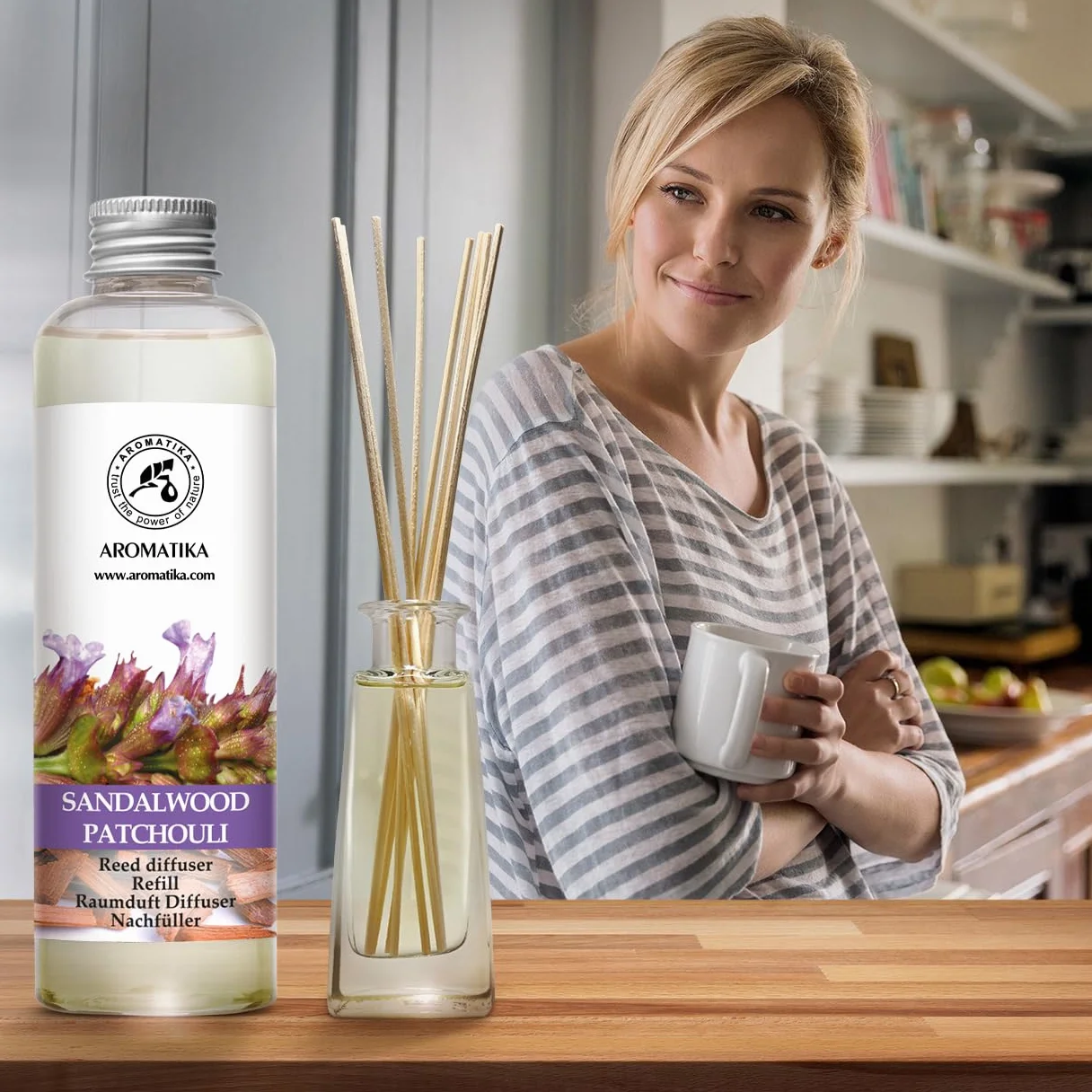 Butelka uzupełniająca do dyfuzora drzewo sandałowe paczula 200 ml odświeżacz powietrza