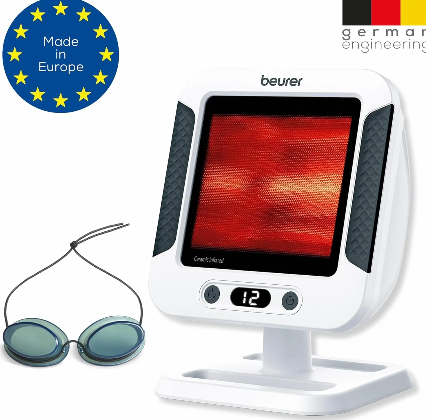 Beurer IL 60 Lampa na podczerwień 300 W z timerem ceramiczny dysk UV biały