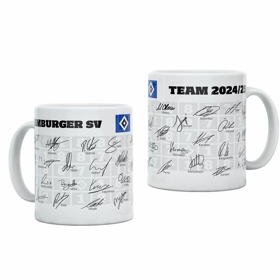 Hamburger SV HSV kubek z podstawką 24/25 kubków 300 ml ceramika HSV artykuł dla fanów + FanEmotion otwieracz do butelek