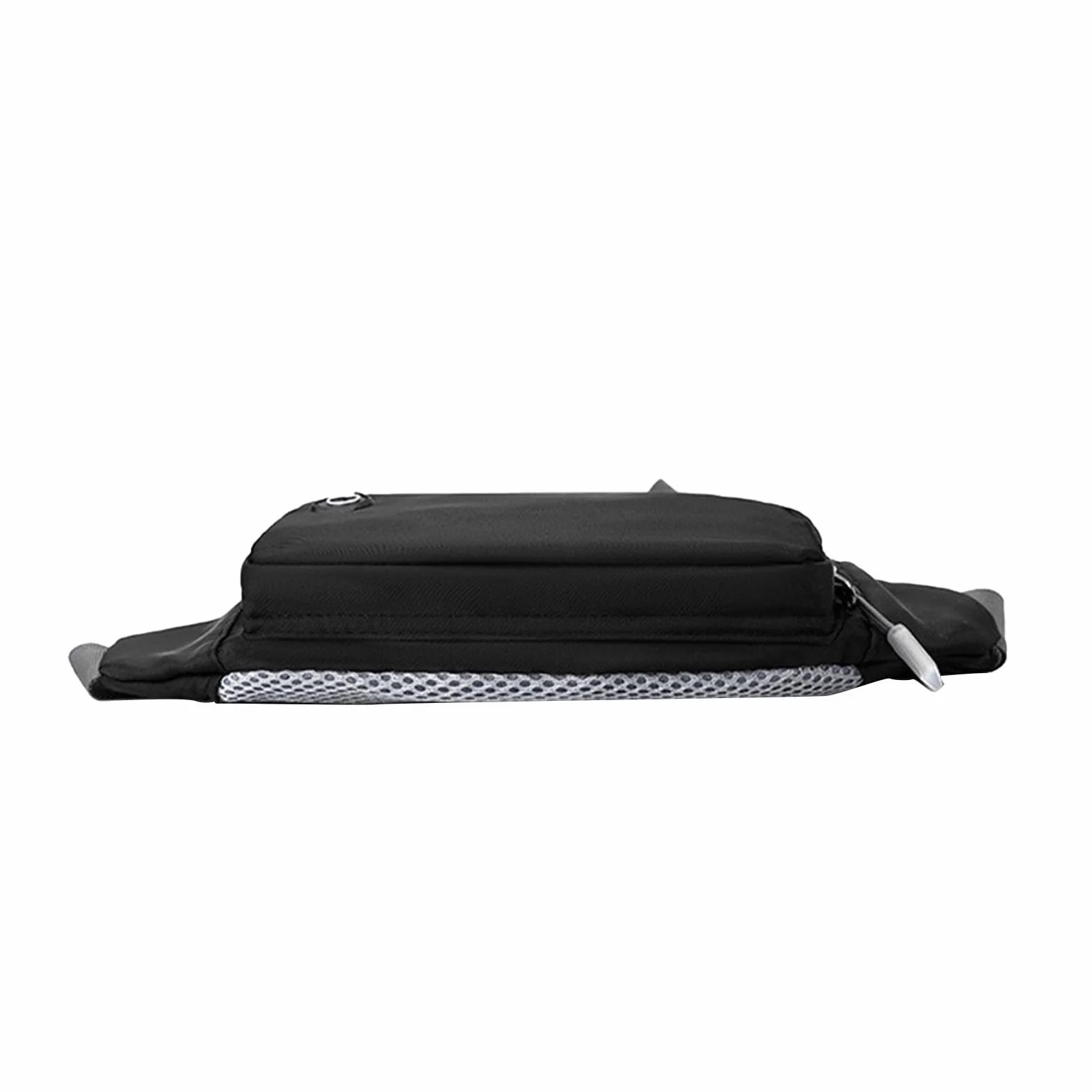 Ausla Nylonowa Torba w Talii Fanny Pack Bag Paska z Regulowanym Paskiem Wodoodporna Konstrukcja Oddychająca z Tyłu Oddychania do Biegania na Rowerze (Nylon czarny (szary pasek))