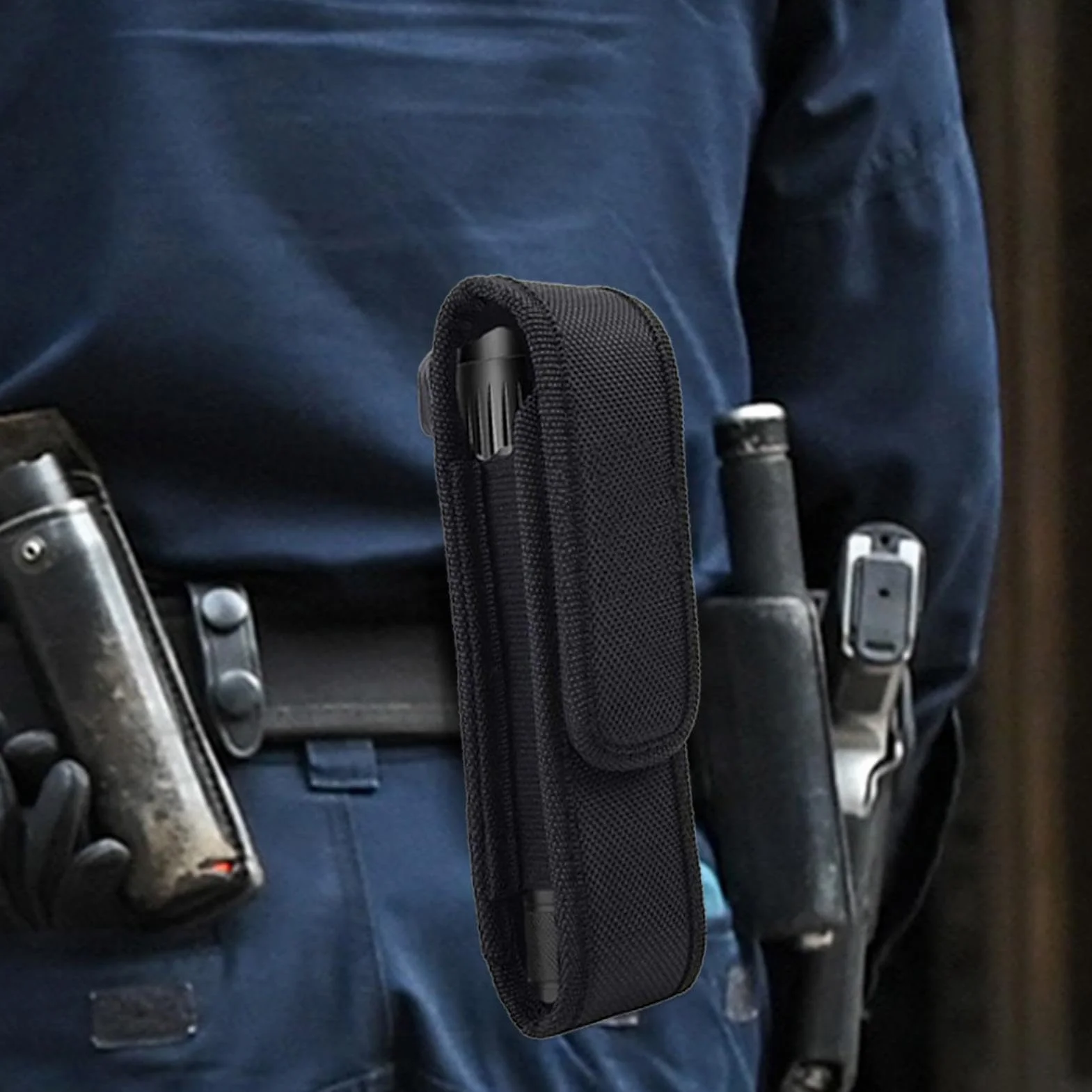 na latarkę, bezpieczna pętla na pasek, nylonowy uchwyt na latarkę, przenośna torba na światło myśliwskie do pasa roboczego i do użytku na zewnątrz