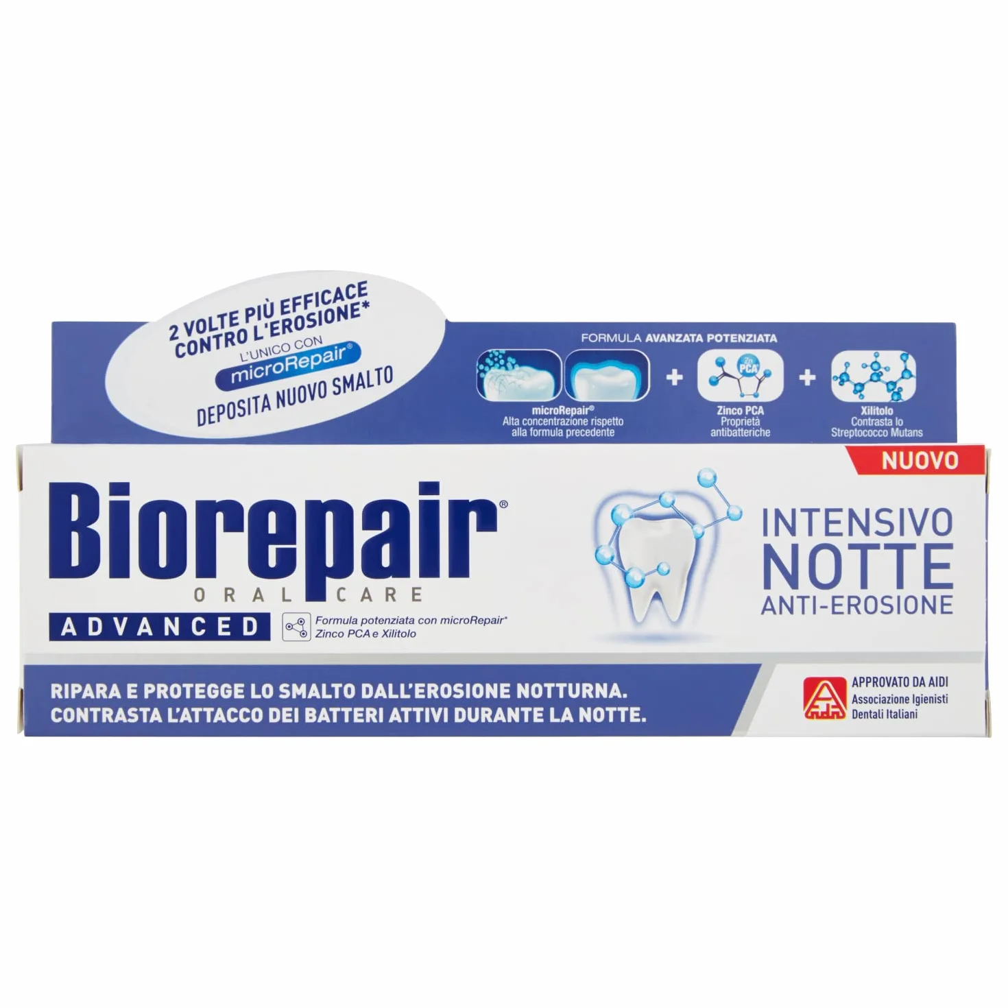 Biorepair: Dentifricio per la Notte (Intensive Night Repair) pasta do zębów z microRepair * 2,5 Fluid Ounce (75 ml) * [włoski import] by Coswell S.p.A.