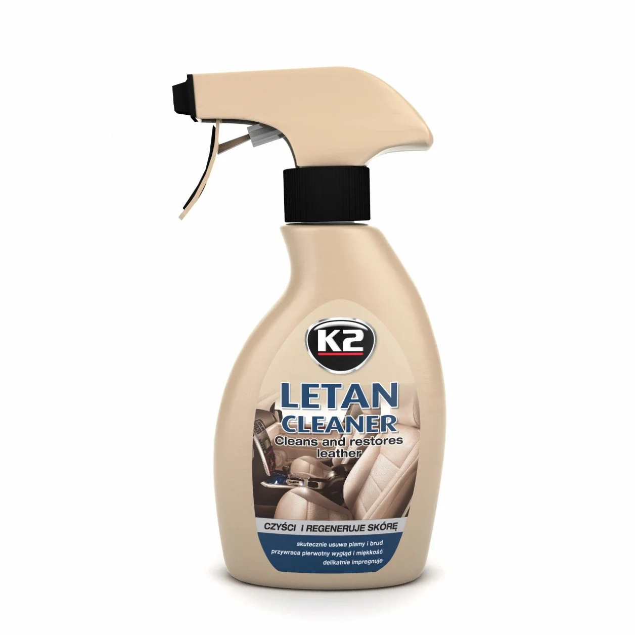 K2 - Środek do czyszczenia skóry i balsam, łatwy w użyciu, szczytowy zapach, butelka z rozpylaczem 200 ml