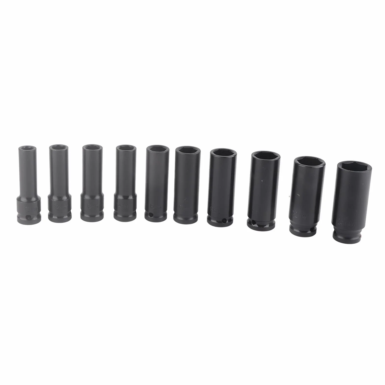 Zestaw Nakrętek do Kluczy Udarowych 1/2 cala 10 sztuk 12,5 mm 10-24 mm