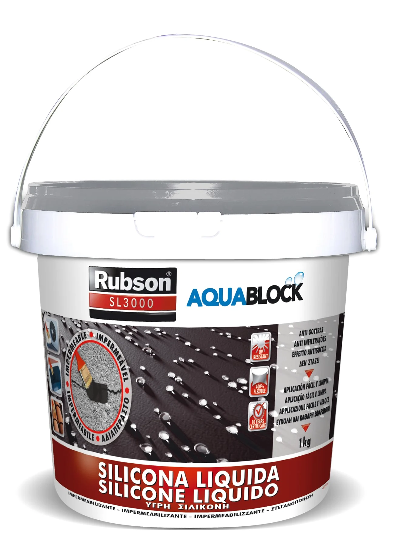 Rubson AquaBlock SL3000 – wodoodporny płynny silikon, szary, 1890693