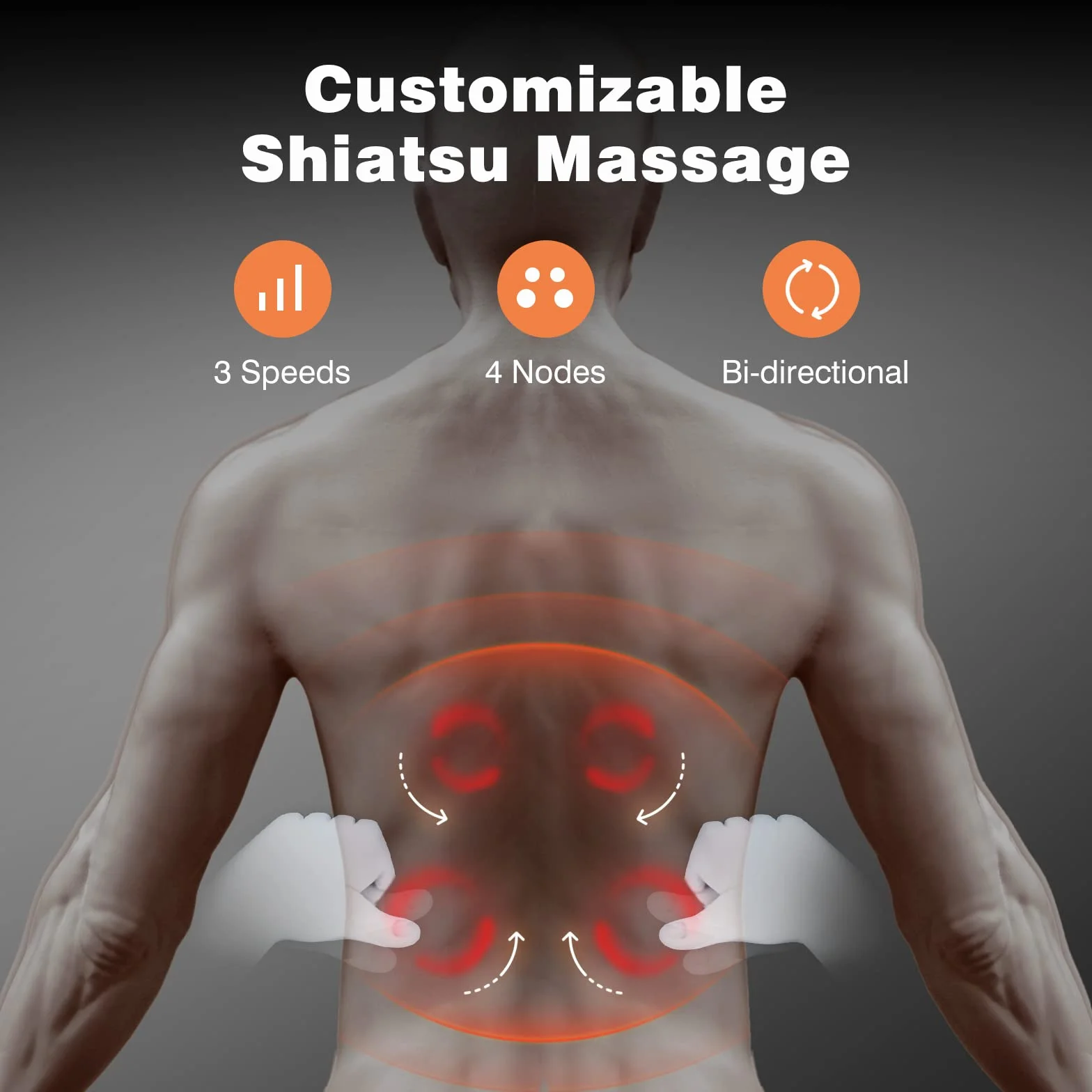 Careboda Shiatsu Back Massager with Heat, 3D głębokie masażu poduszka elektryczna dla ulgi w bólu szyi i pleców, idealna do użytku w domu, biurze i samochodzie, najlepszy prezent dla kobiet i mężczyzn