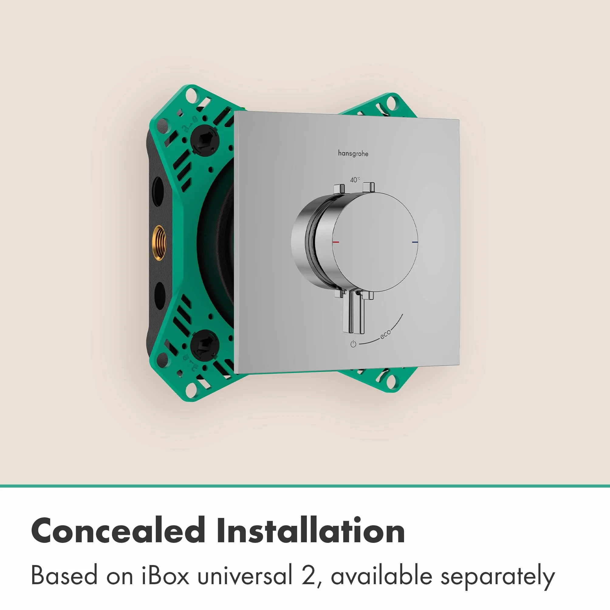 hansgrohe Ecostat Comfort E 33710670 termostat prysznicowy podtynkowy, armatura prysznicowa z blokadą bezpieczeństwa (SafetyStop) w temperaturze 40°C, termostat do prysznica, bateria mieszająca dla 1