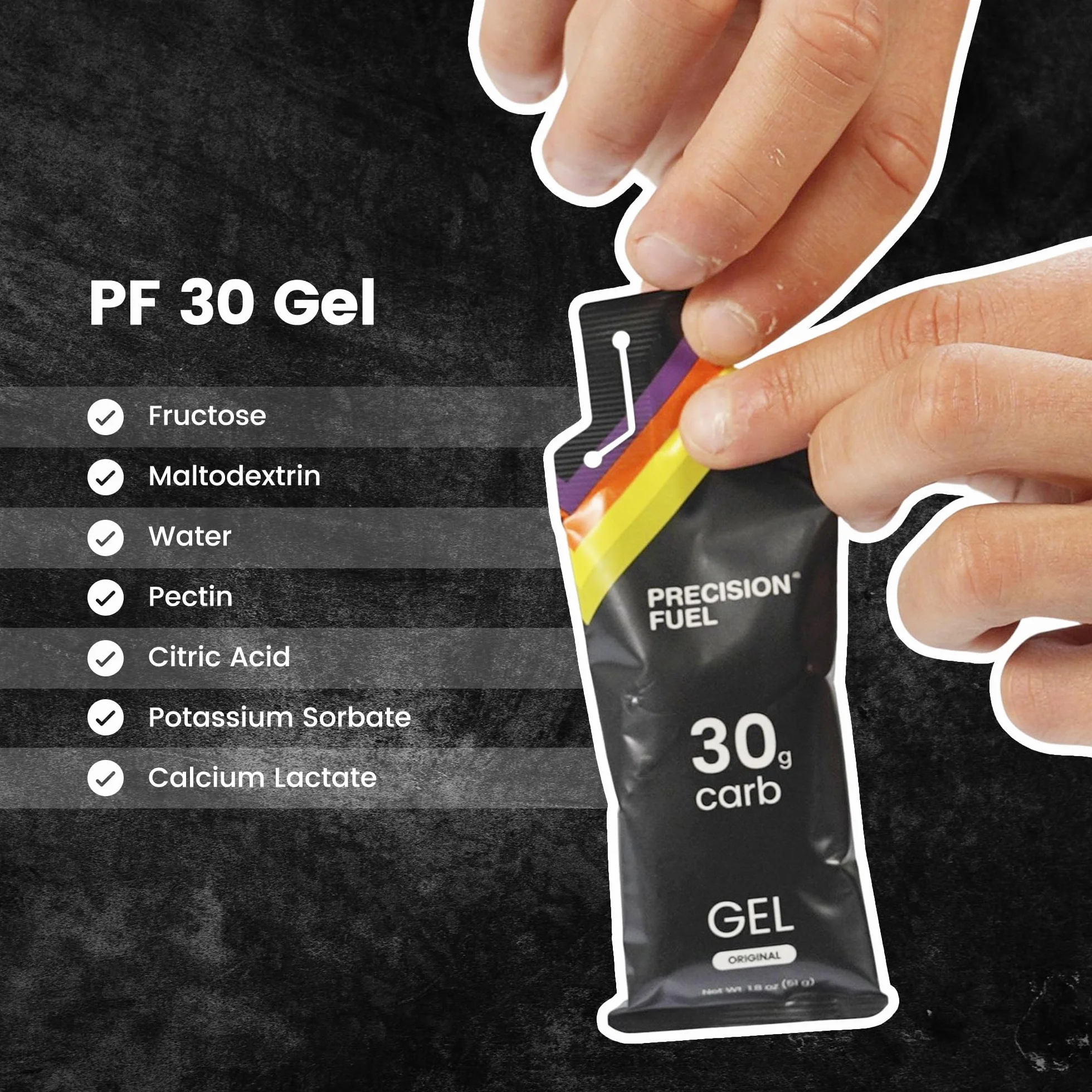 Precision Fuel 30 Żele Energetyczne - Żele o Łagodnym, Neutralnym Smaku dla Sportowców Wytrzymałościowych, 30g Węglowodanów, Łatwe do Strawienia, (Original, 15 żele)