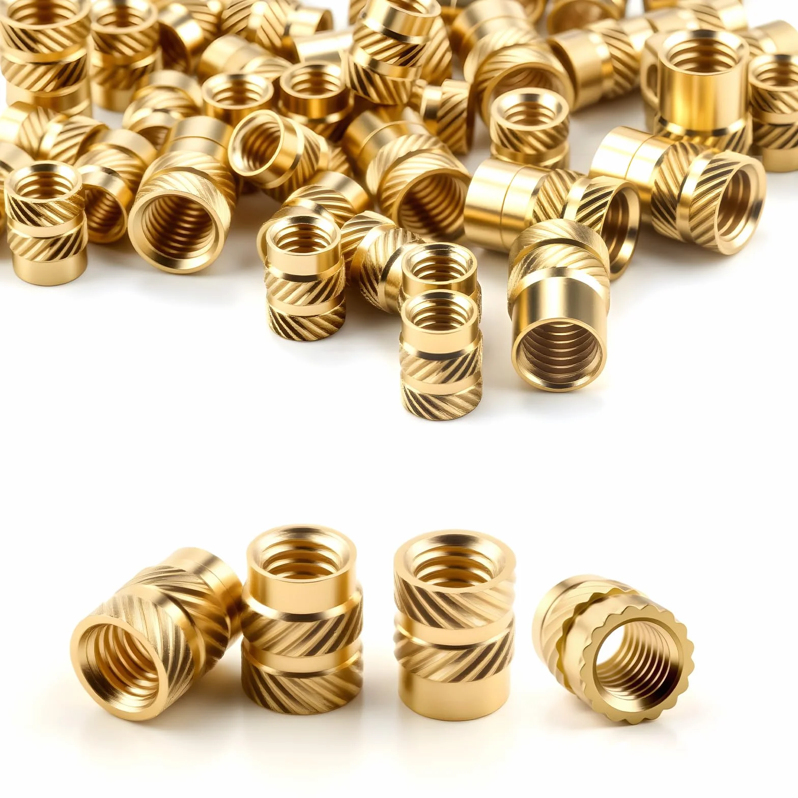 Nuts OT nuts 110 sztuk wkładek gwintowanych M3×5,7×4,6mm nakrętek mosiężnych do lutowania gwintowane wkładki do druku 3D wkładki do wciskania wkładki gwintowane do części wydrukowanych 3D części z