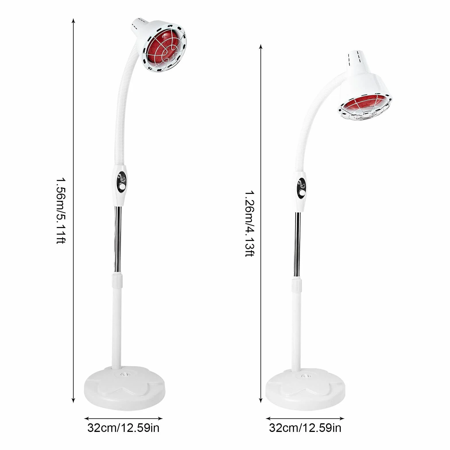 Świecąca podgrzewana lampa na podczerwień, stacja stojąca lampa grzewcza terapia światłem do salonu piękności i użytku domowego 220V 275W 1 sztuka