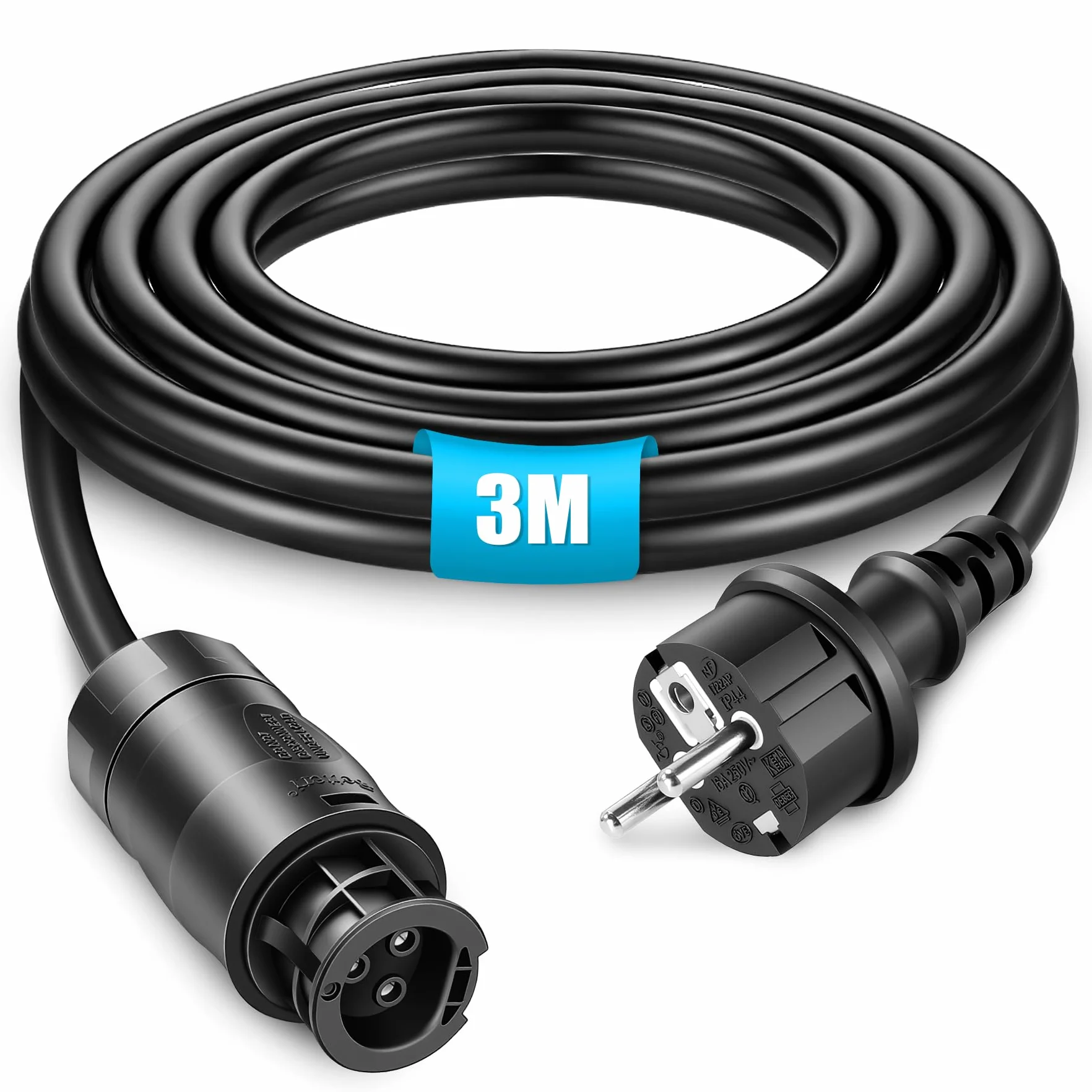 BC-01 kabel 3 m, gniazdo BC01 z wtyczką Schuko, kabel przyłączeniowy, elektrownia balkonowa, kabel przyłączeniowy Betteri BC-01 do kuchenki mikrofalowej Envertech, TSUN, NEP, Hoymiles (HM