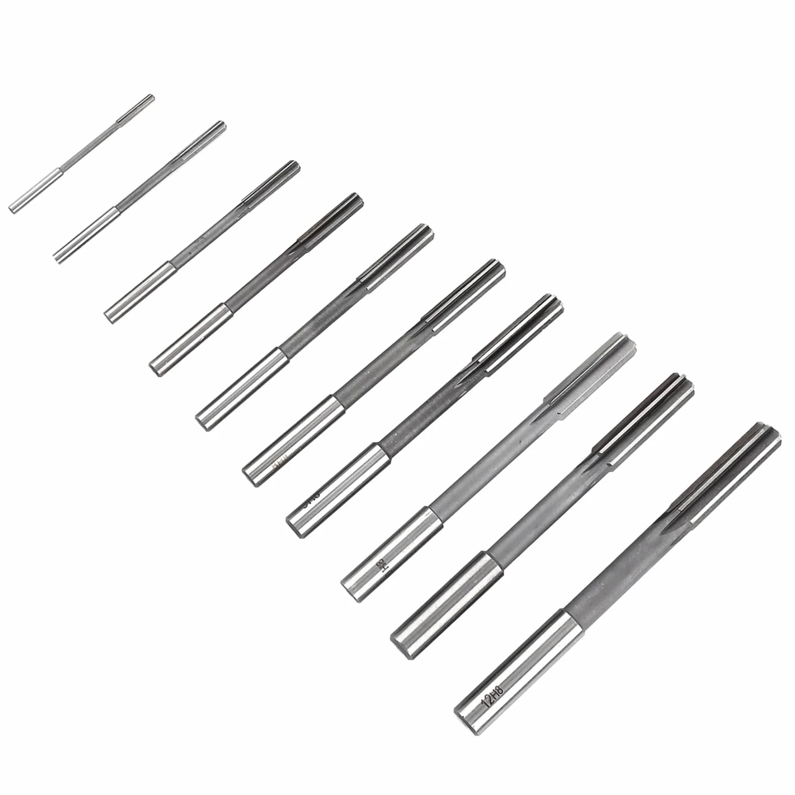 10 stücke Maschinenreibahle HSS Zylinderschaft Chucking Reibahlen Fräser Werkzeug-set, 3/4/5/6/7/8/9/10/11/12mm