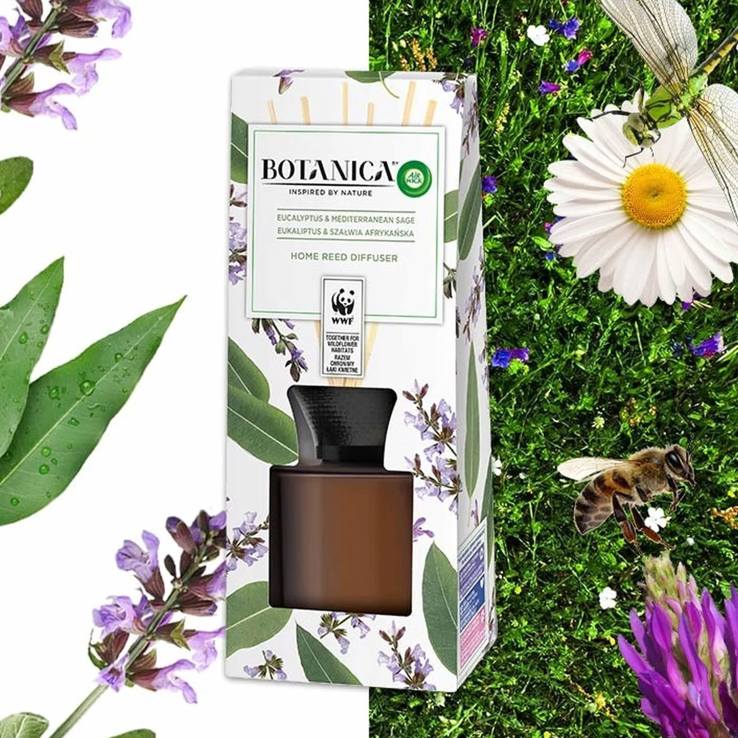 Botanica by Air Wick Eukaliptus & Szałwia Afrykańska/Eucalyptus & Mediterranean Sage 80ml Patyczki Zapachowe