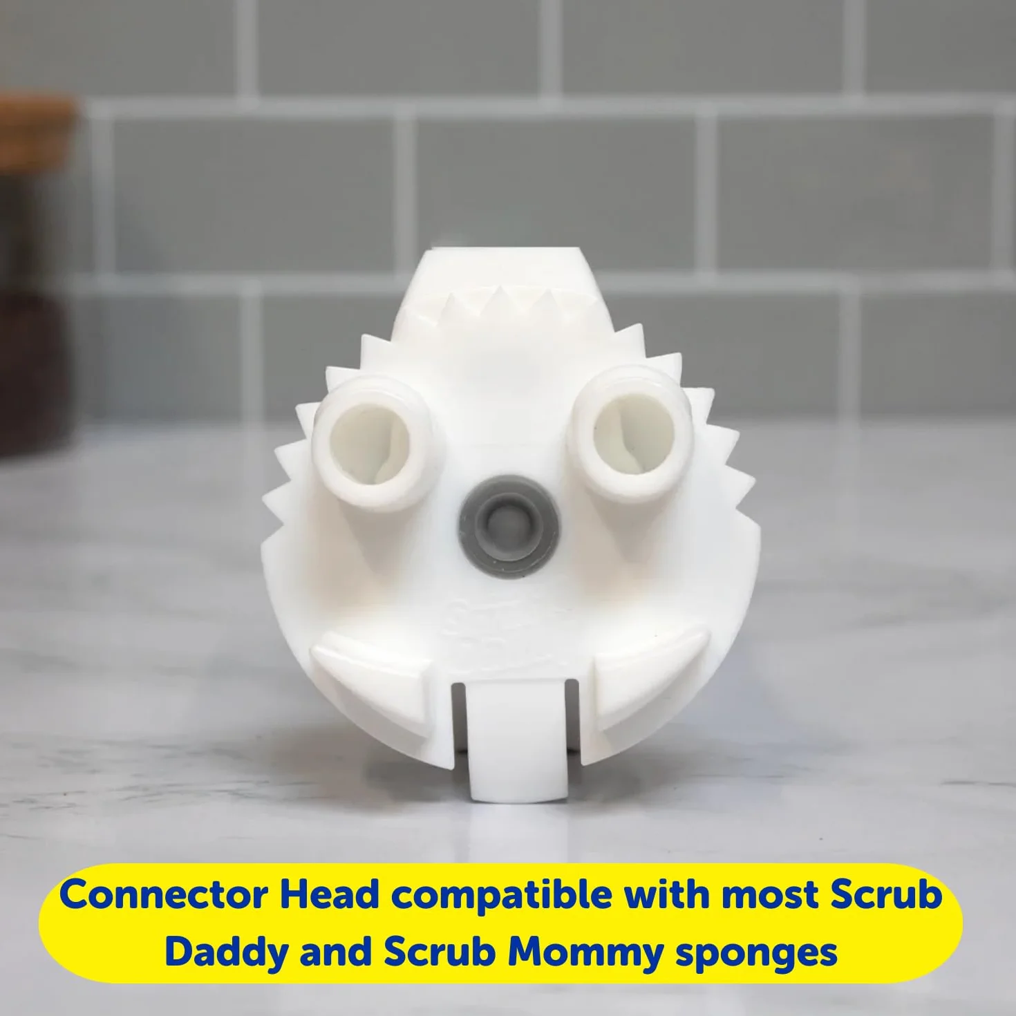 Scrub Daddy Daddy różdżka do naczyń i głowica łącząca, szczotka do dozowania mydła, zmieniająca teksturę gąbka do mycia z płynnym uchwytem, gąbka do naczyń z wbudowanym skrobakiem, głowica do