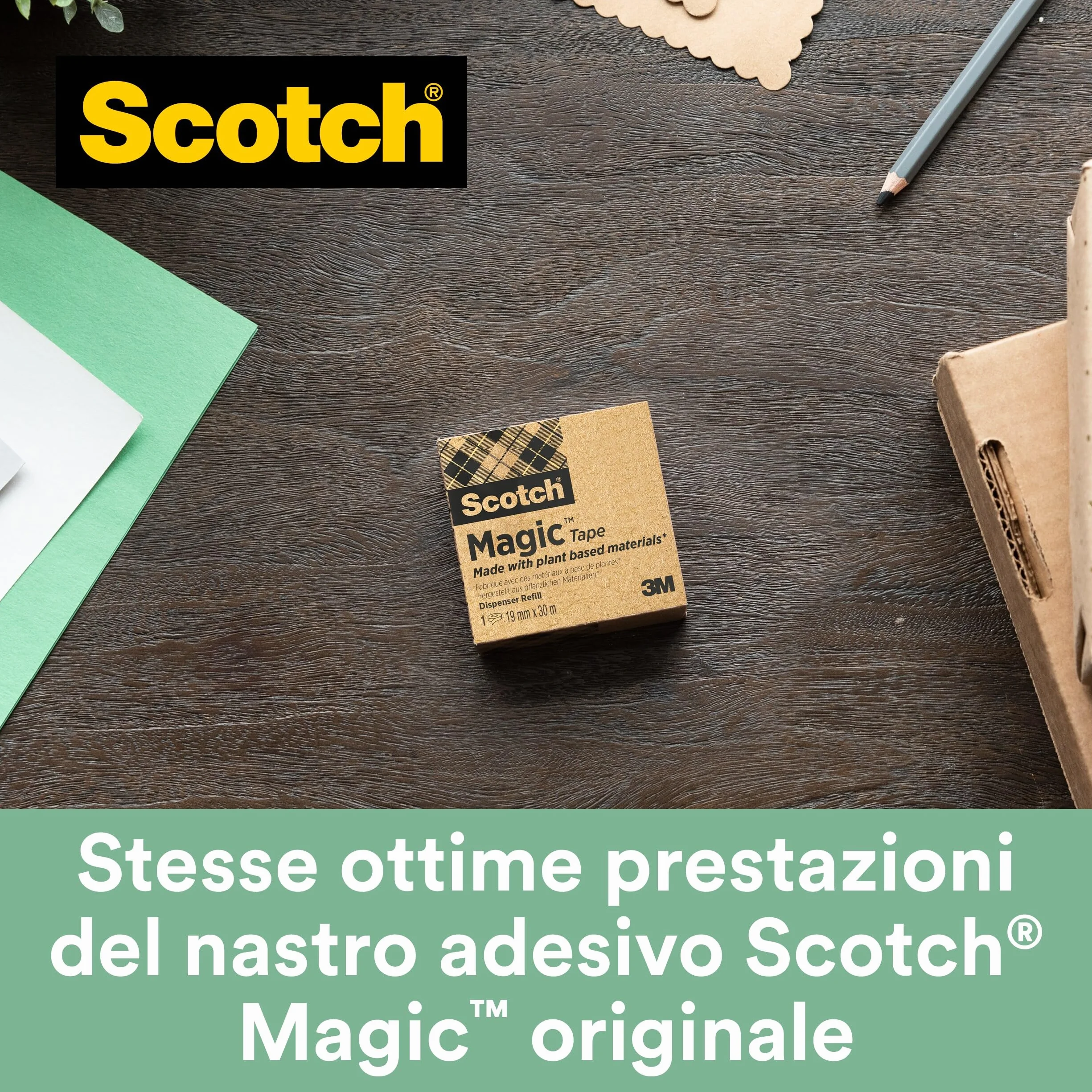 Scotch Magic 90019339 Taśma Klejąca, Bezbarwny, 9 x 19 mm x 33 m