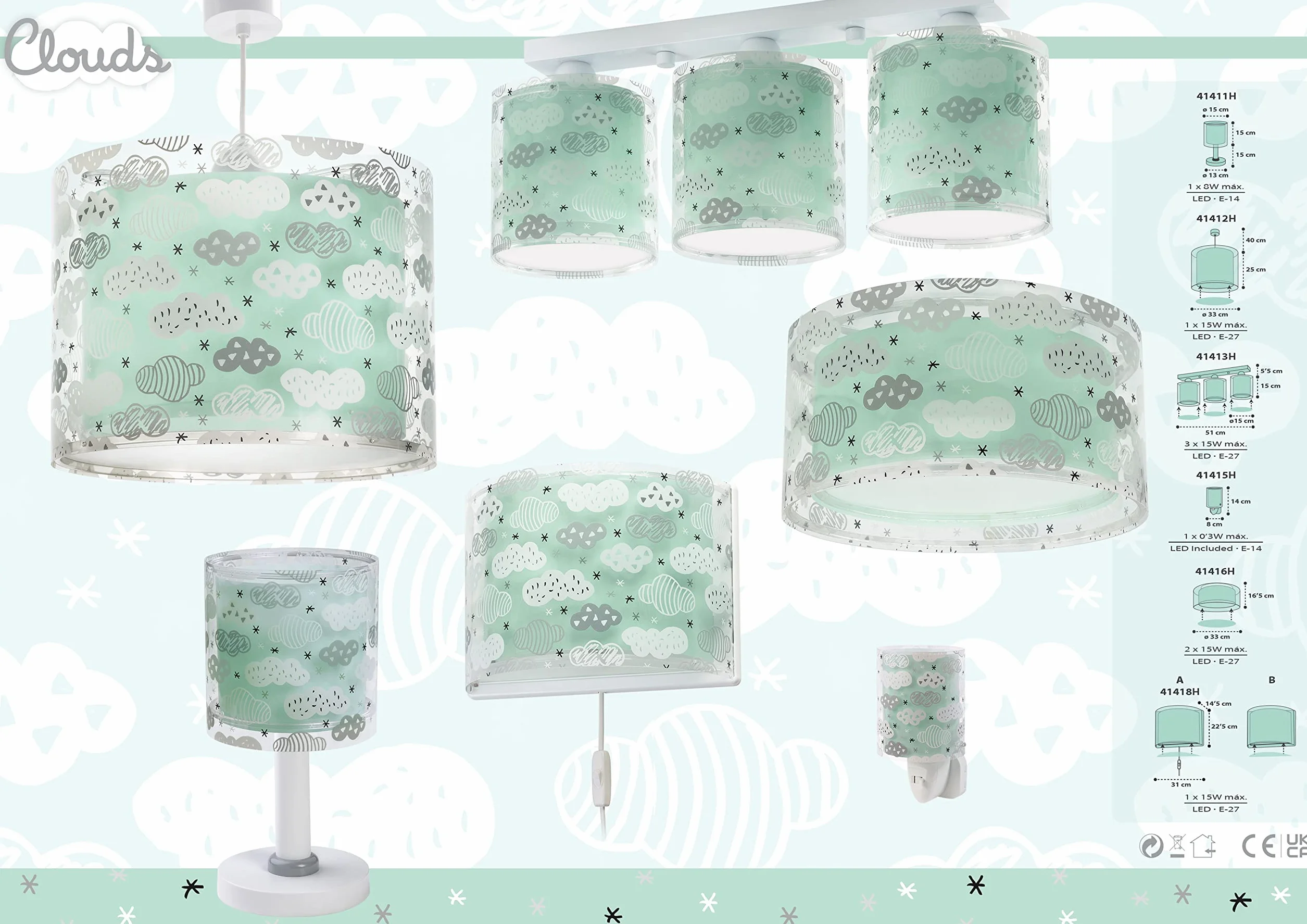 Lampa sufitowa wisząca Dalber Kids Pink Clouds