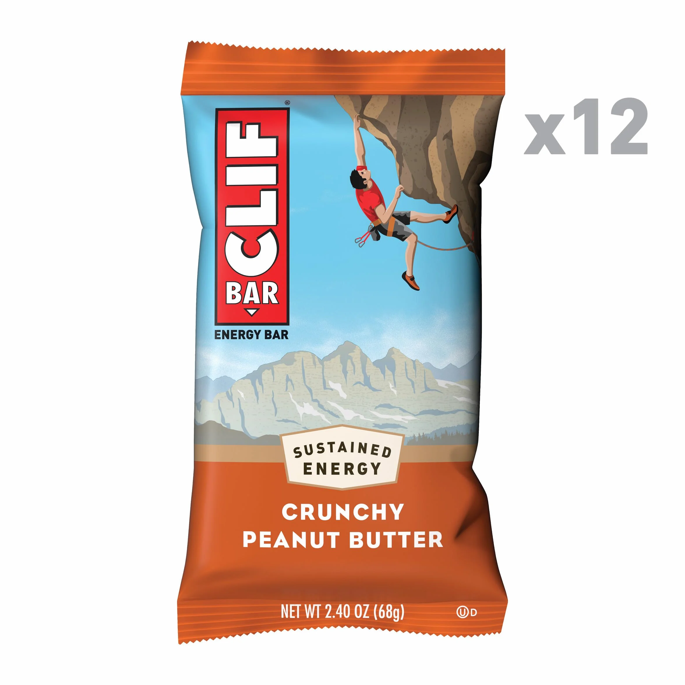 Clif Bar Crunchy Peanut Butter Energy Bars, 12 barów / pudełko