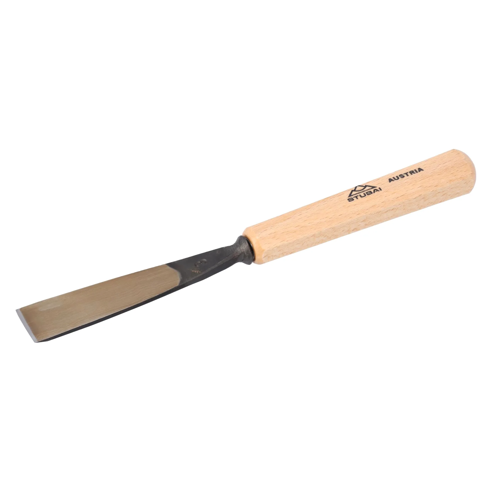 Stubai 520320 dłuto do rzeźbienia w drewnie typu 3 z drewnianym uchwytem, złoty/beżowy, 20 mm