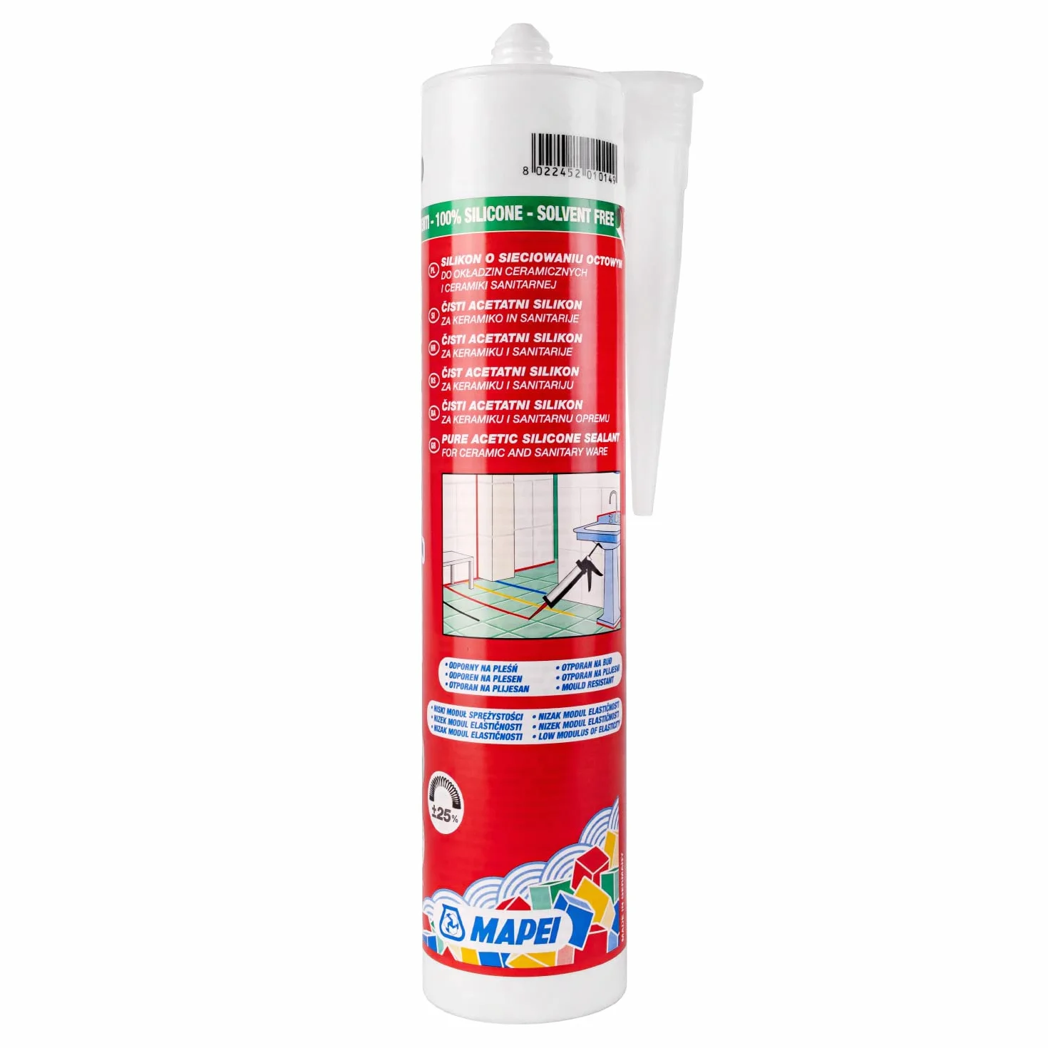MAPEI Mapesil AC-SC 310ml - kolor 162 Fiolet - wodoodporny elastyczny silikon uszczelniający
