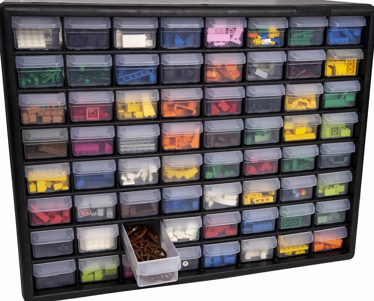 Akro-Mils 64-szufladowa szafka do organizacji - przechowywanie szuflad, Lego, skrzynki narzędziowej, organizer do makijażu i innych, 50 cm szer.