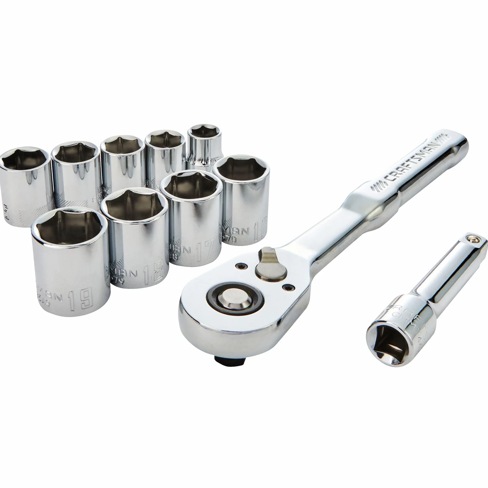 Craftsman Zestaw narzędzi mechanicznych, napęd 3/8 cala, SAE, 11-częściowy (CMMT12126)