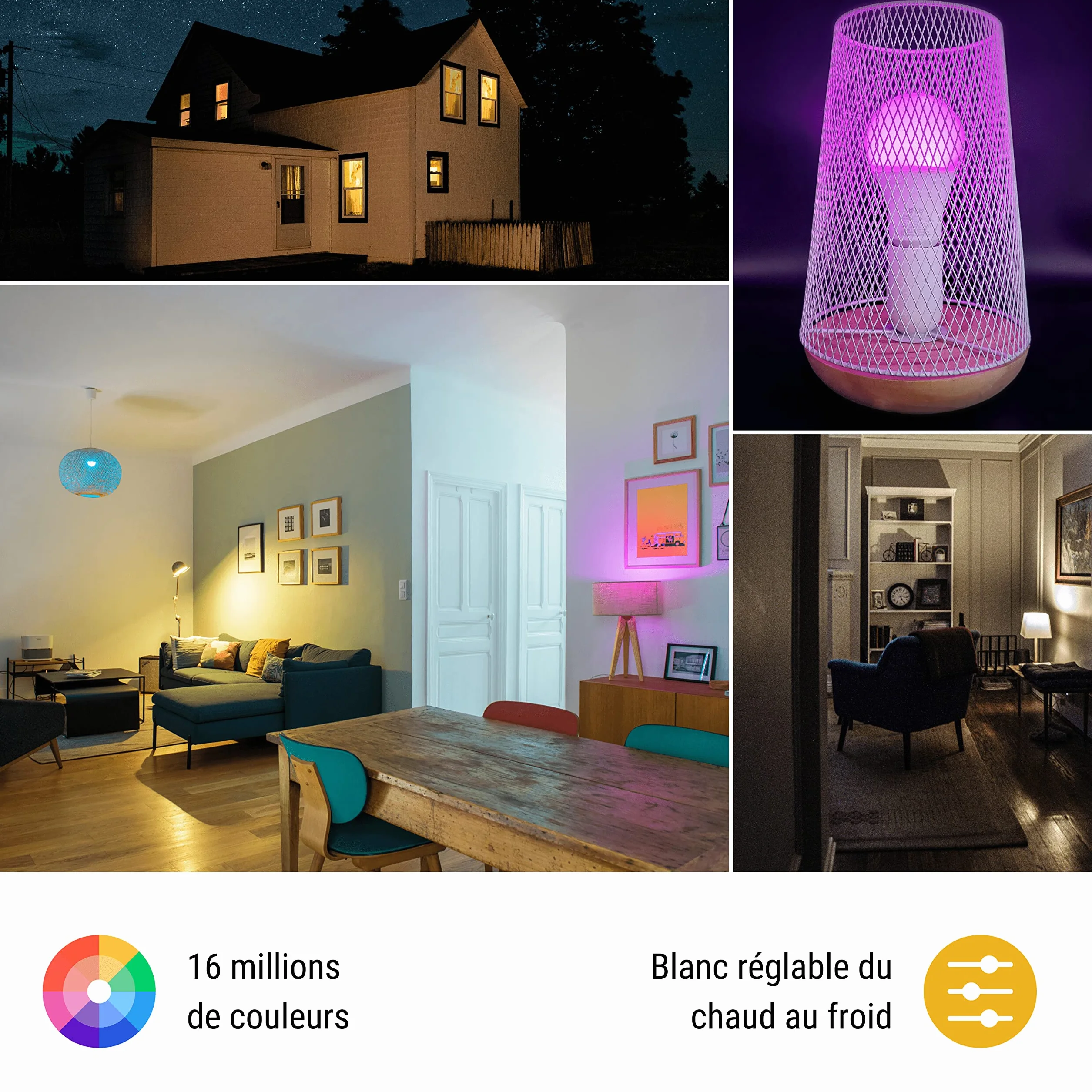 Konyks Antalya Color E27 - LED WiFI + BT, 1055 lumenów, 11 W, kolory + regulowany biały, kompatybilny z Alexa lub Google Home, łatwa automatyzacja