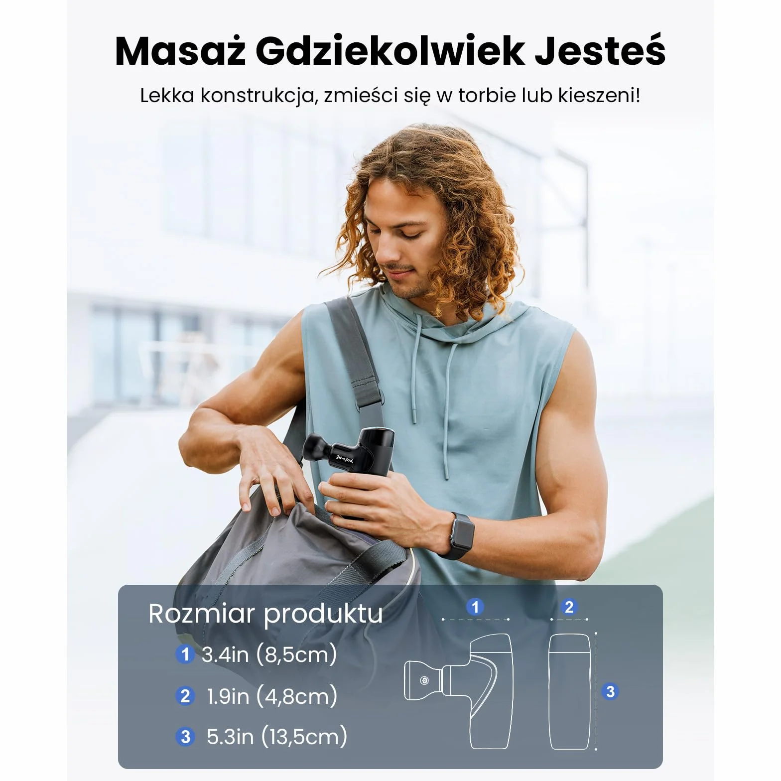 Bob and Brad M7 Plus mini pistolet do masażu z funkcją podgrzewania, 9 mm amplituda, cichy i przenośny Massage Gun, USB-C, do relaksu mięśni i regeneracji, prezent