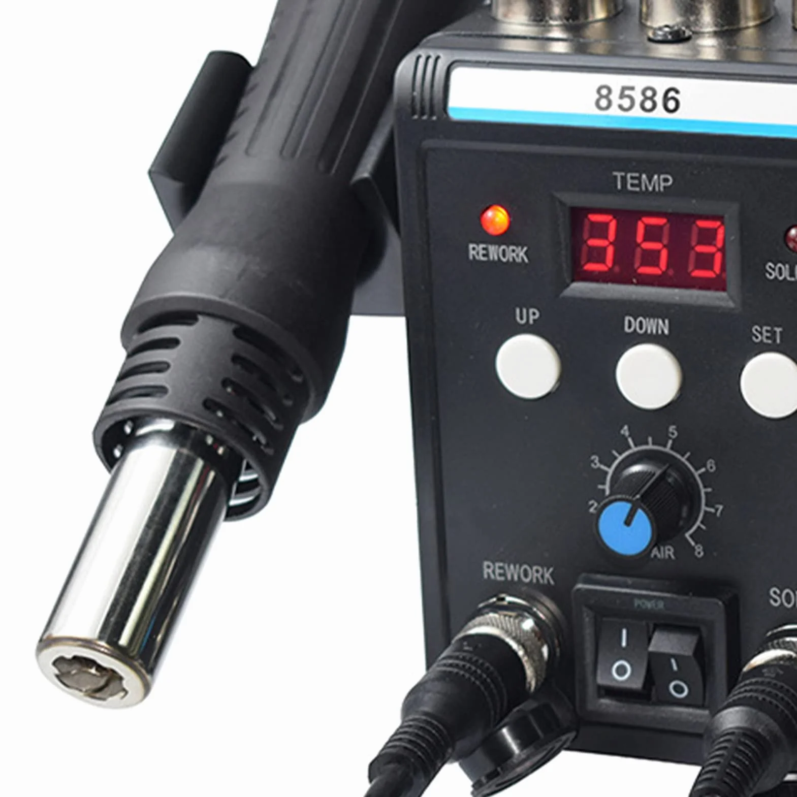 Stacja Lutownicza na Gorące Powietrze, Cyfrowy Przełącznik Wyświetlacza Stacja Lutownicza do Naprawy Elektronicznej (Wtyczka UE 220 V)