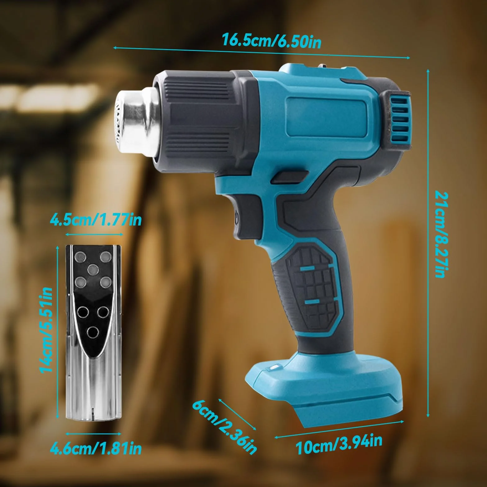 Makita Akumulator do pistoletu na ciepłe powietrze 18 V 550°C 5 dysz LCD